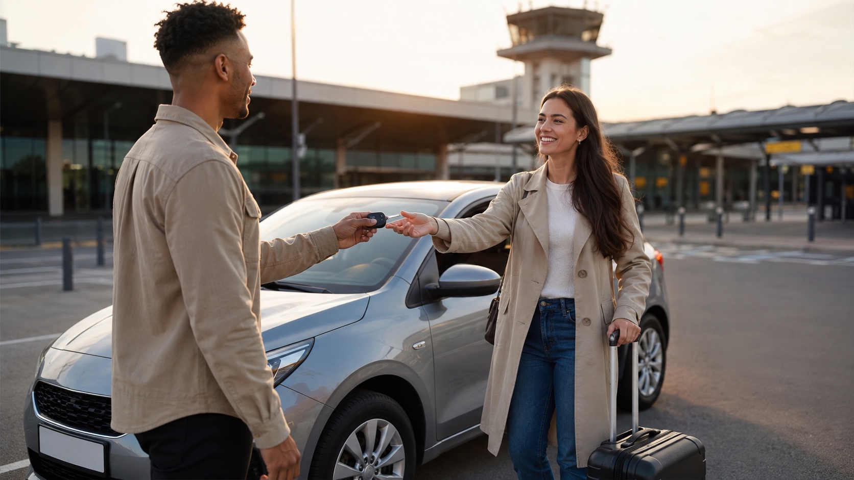 Friendly vehicle handover near Manchester Airport